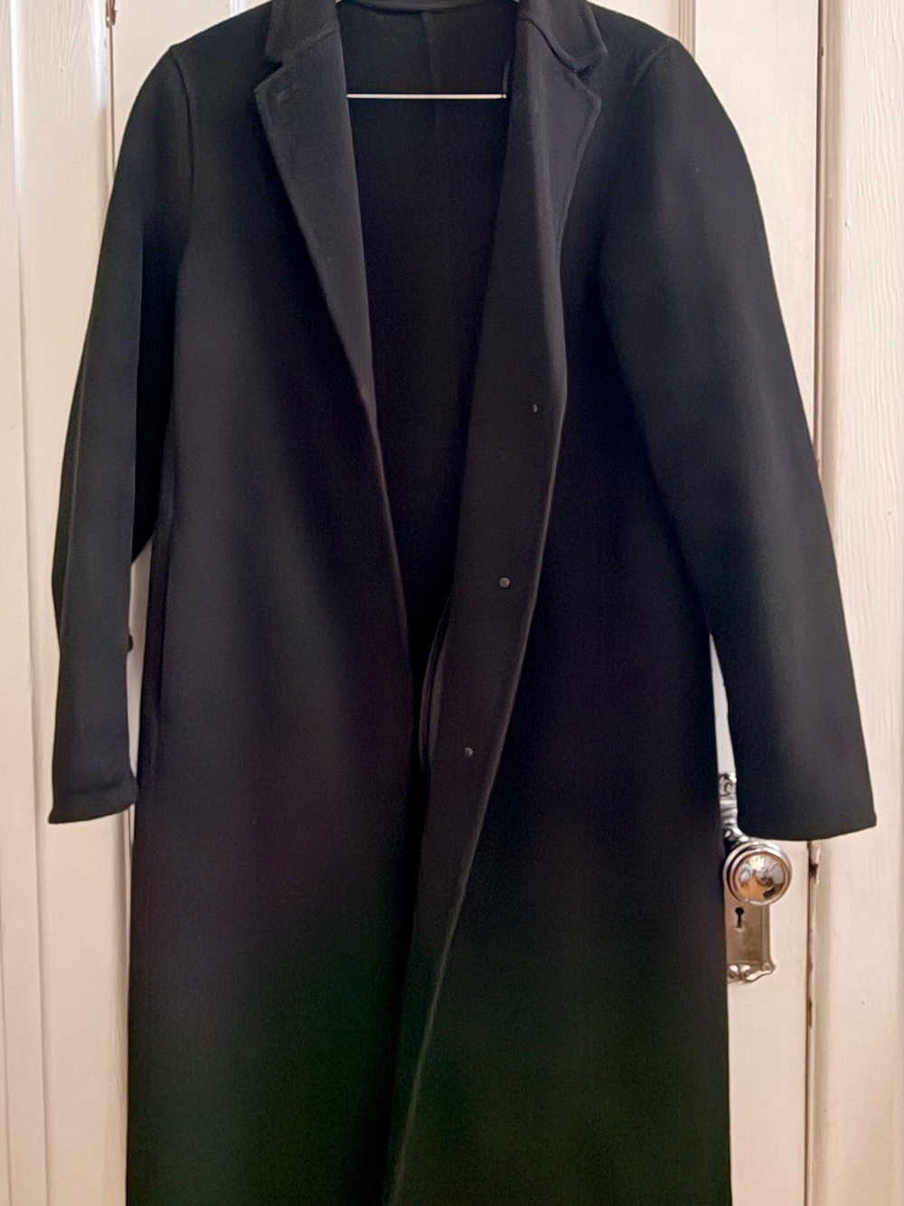 Uniqlo Black Wool-Blend Single-Breasted Overcoat - Women’s Small - Picture 7 of 10